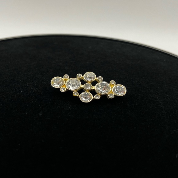 Vintage Gold tone Rhinestone Necklace Pendant - Picture 3 of 6